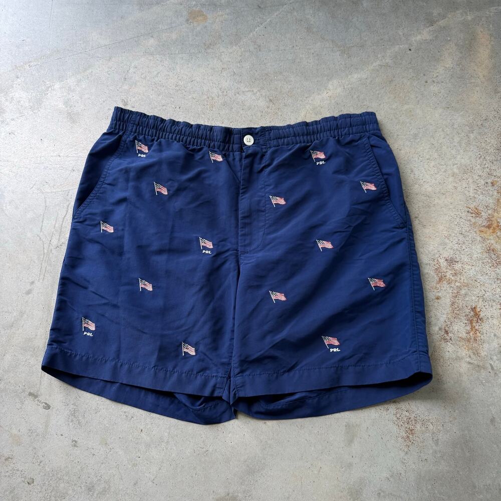 Polo Ralph Lauren Embroidered American Flag Patriotic Swim Trunks Shorts Size S